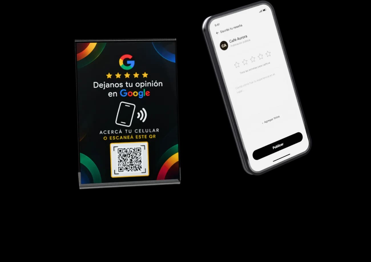 Celular acercándose al display NFC: se abre la reseña de Google